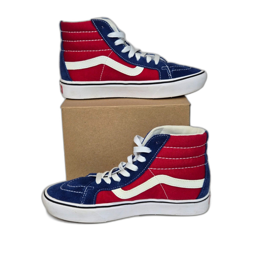 Vans ComfyCush Sk8-Hi Shoes | Men's 5.5 / Women's 7 | Chili Pepper Red True Blue - Picture 2 of 7